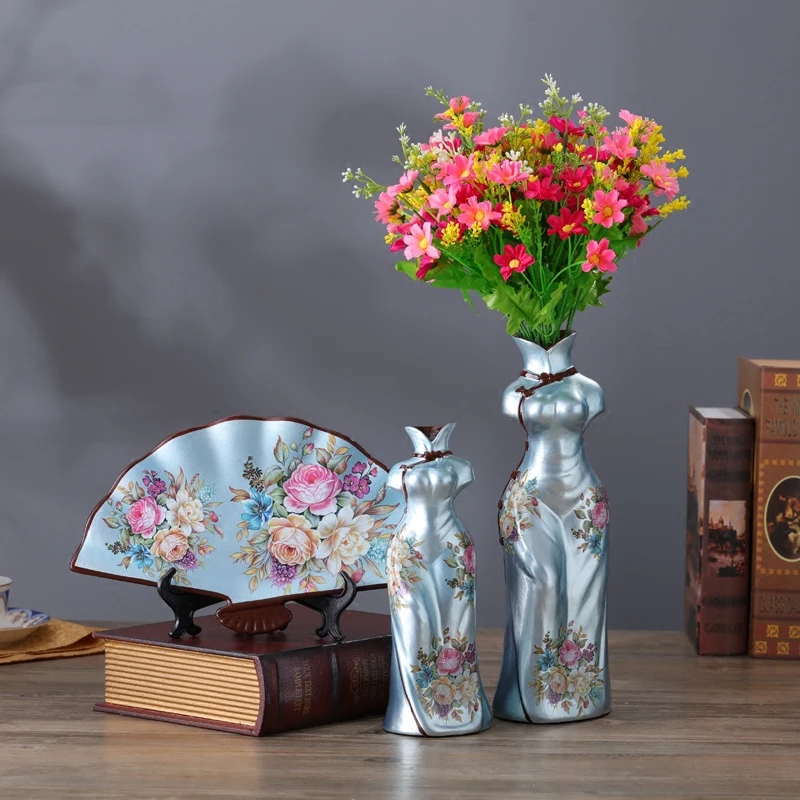 Керамическая напольная ваза в европейском стиле ретро из трех частей украшения