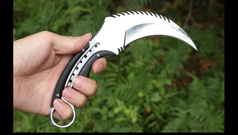 Фиксированный нож Karambit 9cr18mov лезвие сталь+ G10 Ручка Открытый Отдых тактические охотничьи ножи утилита выживания EDC ручной инструмент