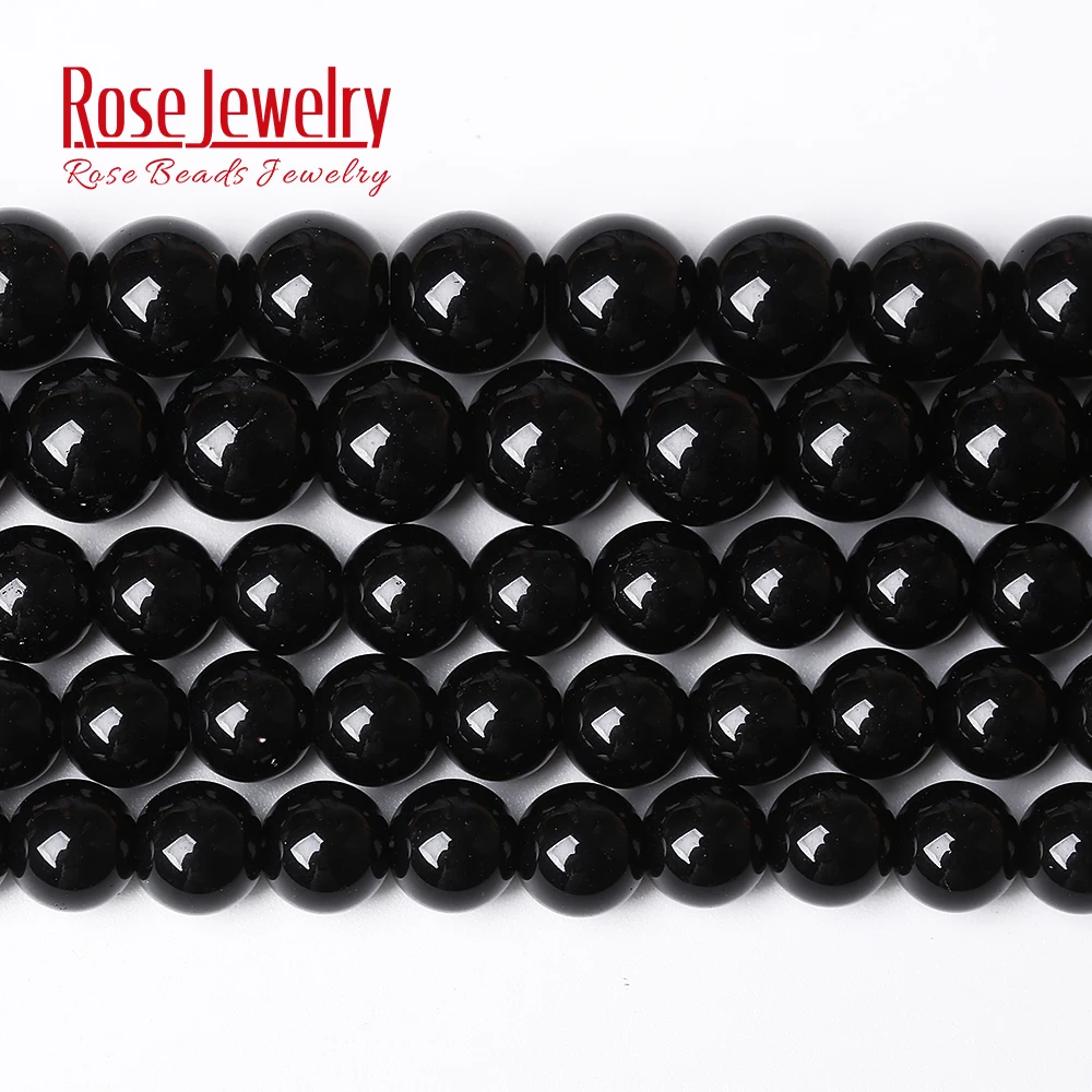 Оптовая продажа круглые бусины разделители из черного стекла для изготовления