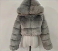 women soft hooded fur coat winter faux fox fur coats furry luxury womens fake fur jacket high quality female jacket thick coat