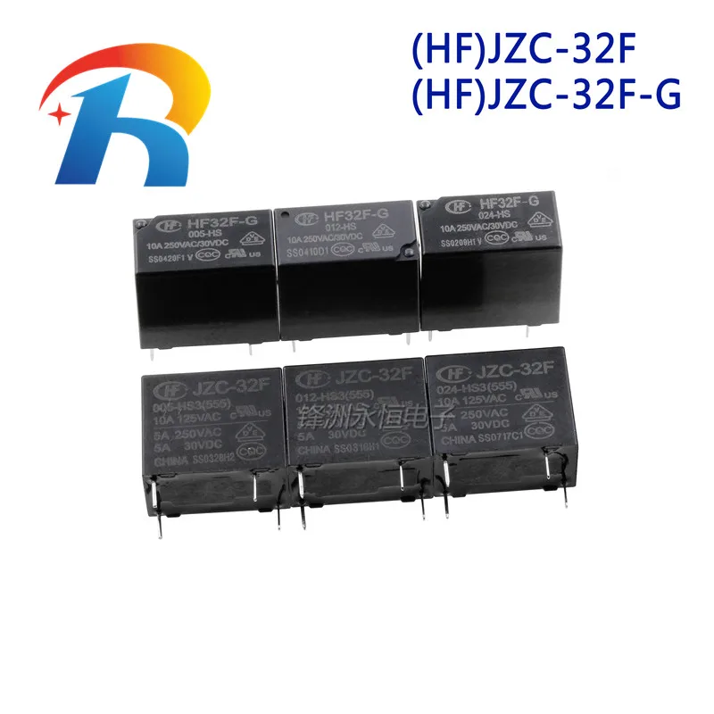 10 шт. Оригинальное реле Hongfa JZC HF 32F-G-005 012 024-HS3 HS 4PIN 5А 10А стандартная фотография (555) |