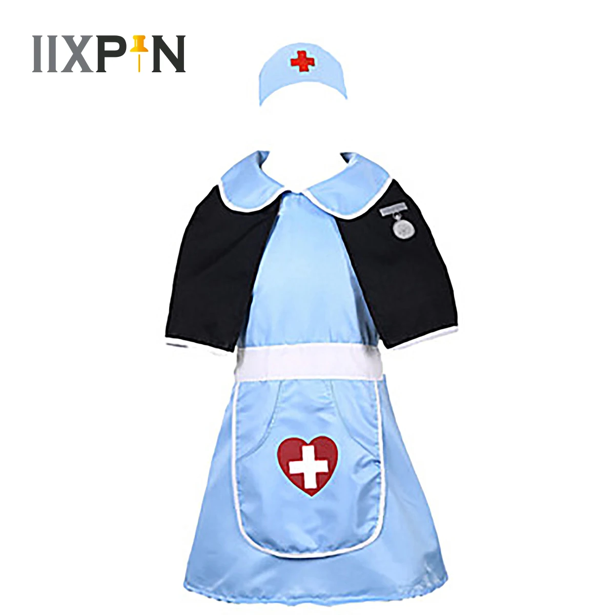 

Girls Nurse Role Play Children Costumes with Hat Cape Nurse Costume Clothes for Kids Therapist Robe Doctor Overall for Cosplay