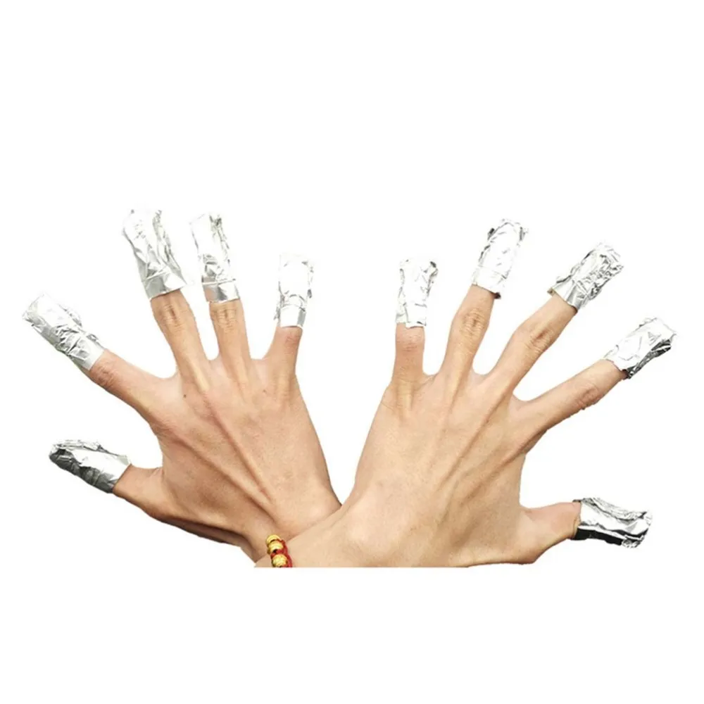 

200pcs Nail Polish Remover Pads Nail Wraps Soak Off Gel Foils with Cuticle Nipper Tool