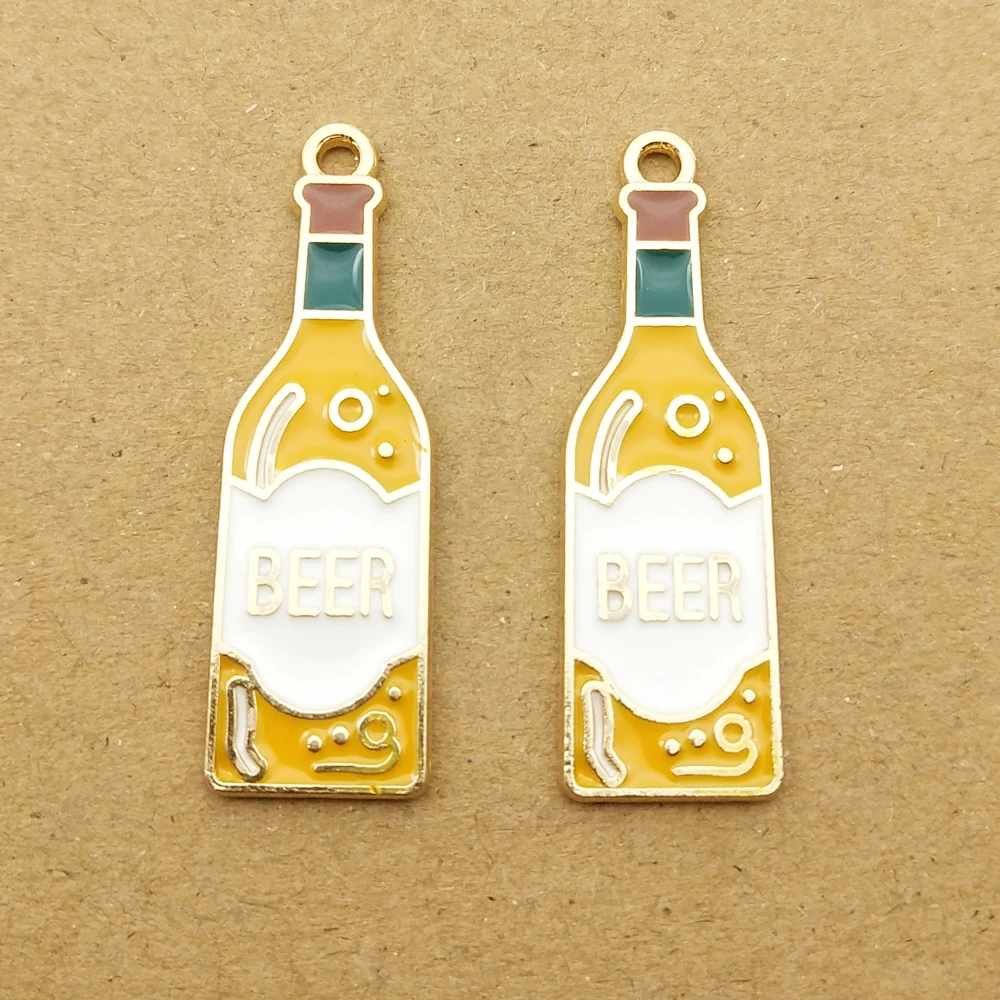 10 шт. 11x33 мм пивной бутылки эмали подвески для ювелирные изделия делая и Крафта