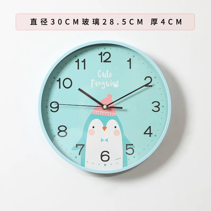 Cartoon Silent Wall Clock Cute Children's Bedroom Kids for Children Room Decoration Chambre Enfant Watch AA50WC | Дом и сад