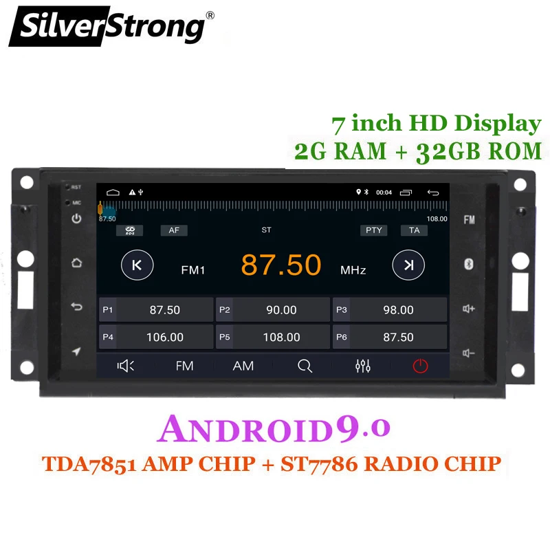 Автомобильная магнитола SilverStrong 2DIN 32G Android 9 0 gps для Jeep Cherokee 2009 2008 2010 Wrangler