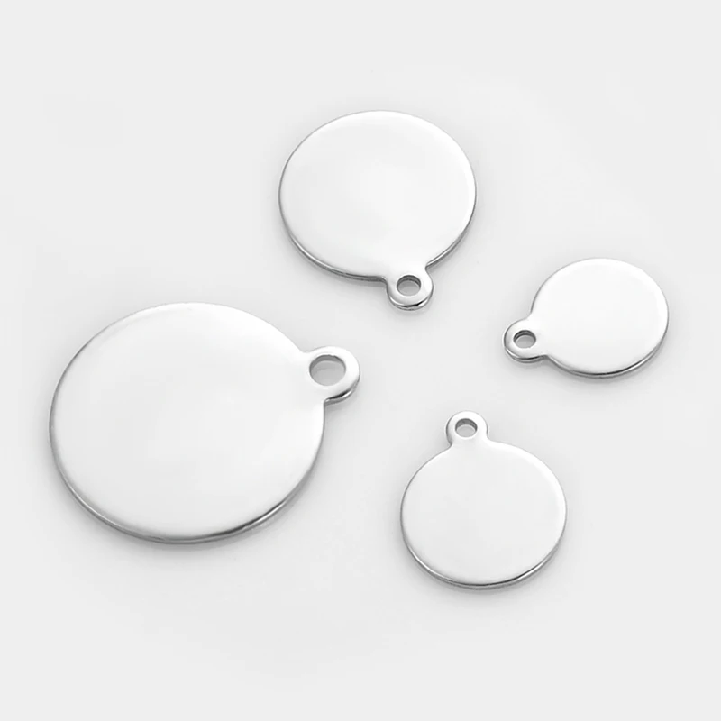 Круглые штампованные пустые этикетки 20 шт. из нержавеющей стали с монетницей и