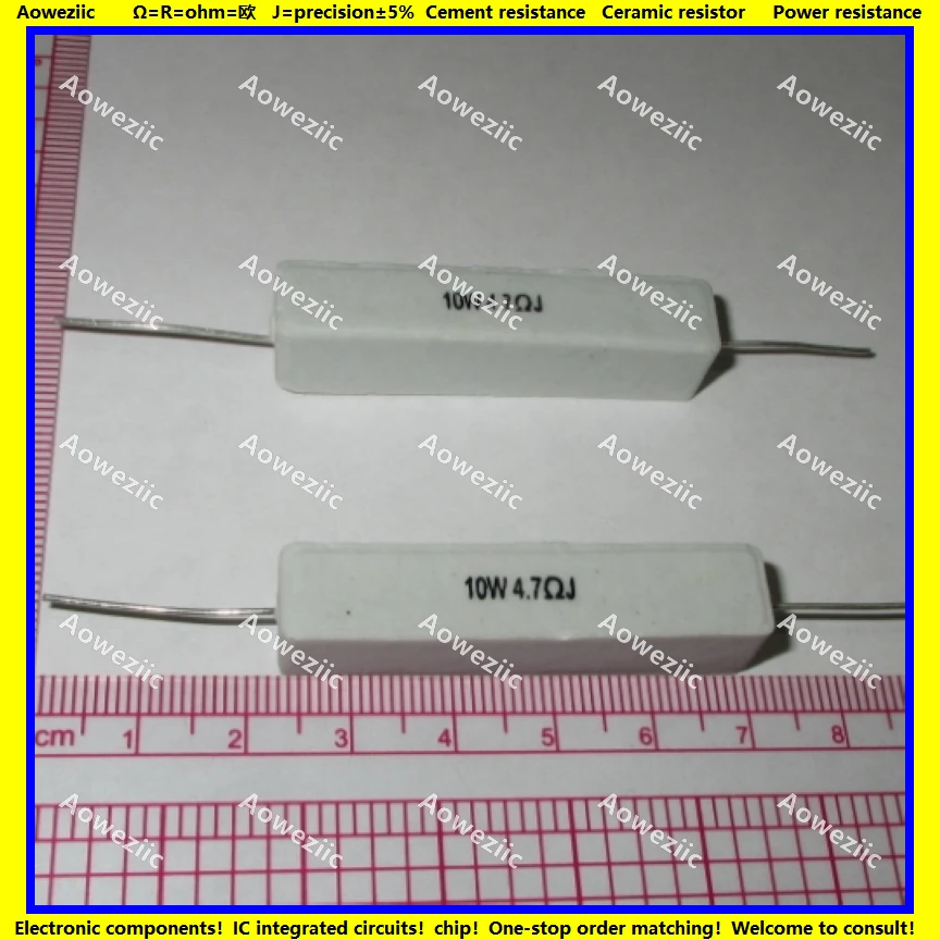 10 шт. RX27 горизонтальный цементный резистор Вт 4 7 Ом RJ 10W4R7J 10W4 7RJ керамическое