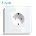 Настенная розетка BSEED для ЕС, 3 цвета, белый, черный, золотой, монокристаллическая панель, электрическая розетка 16 А, 110-240 В