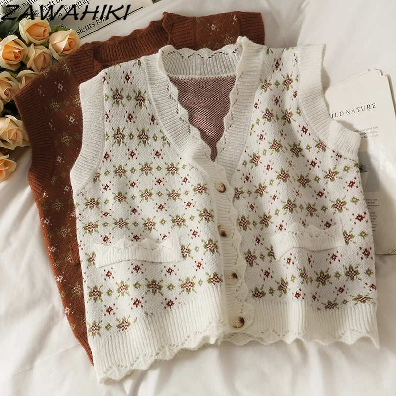 

Модный осенний кардиган zawхиты, свитер, жилет, женская одежда без рукавов, новинка, тонкий короткий вязаный жилет с V-образным вырезом и цвето...