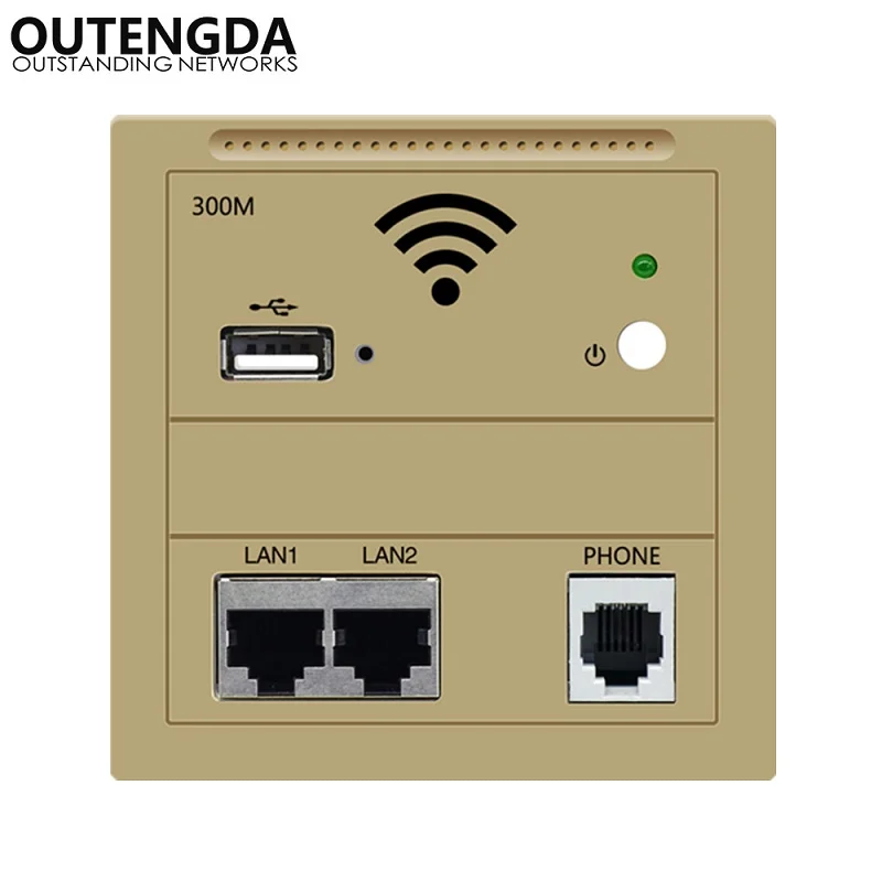 Wi-Fi роутер RJ45 802.3af 300 Мбит/с беспроводной в стене точка доступа Ethernet с USB зарядкой