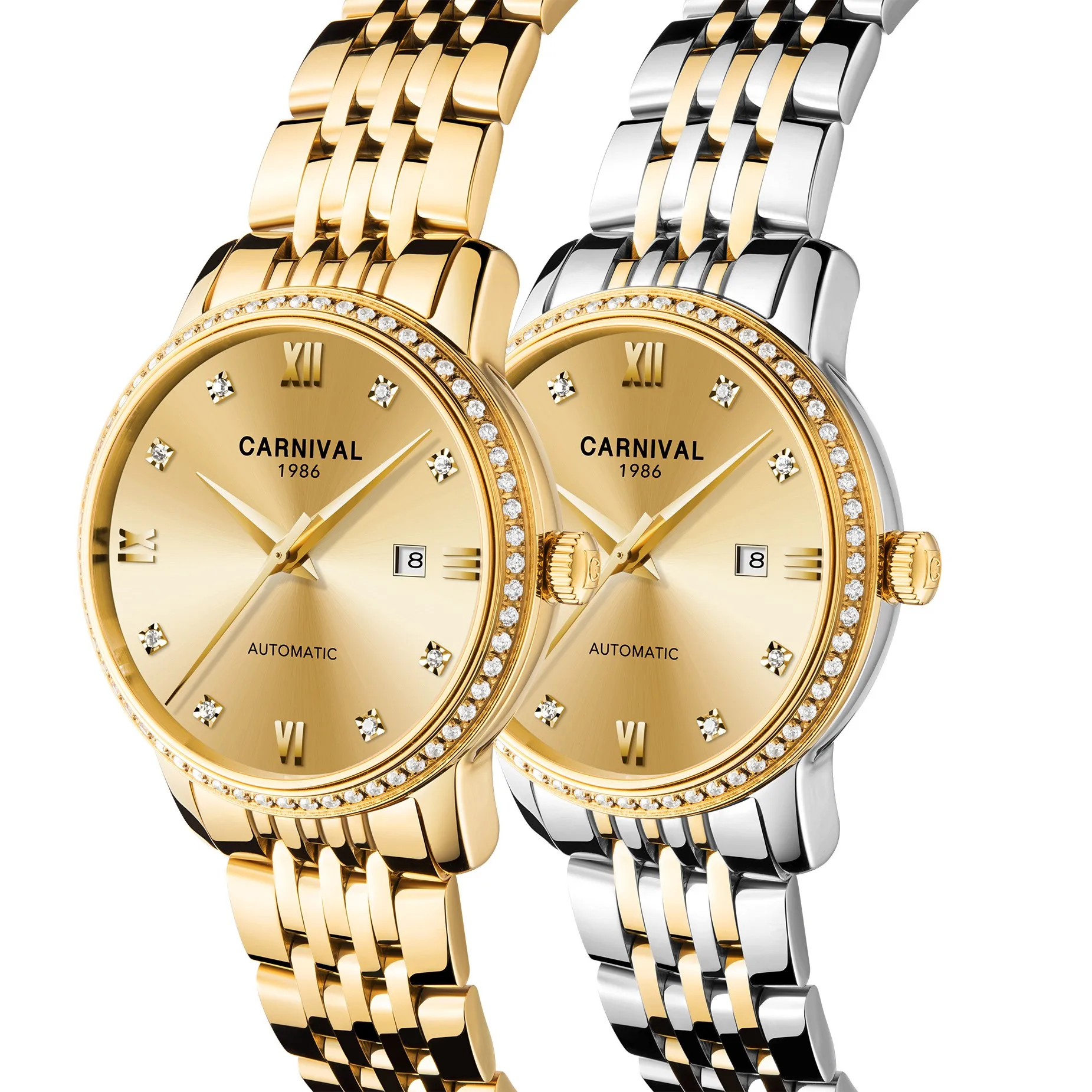 Роскошные золотые часы женские швейцарские карнавальные брендовые механические