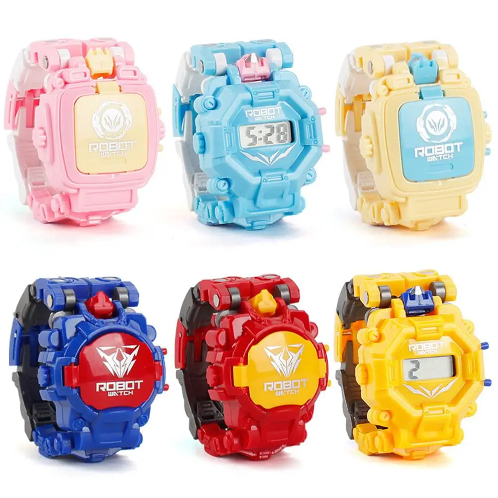 Электронные наручные часы GloryStar с мультяшным роботом трансформером цифровым
