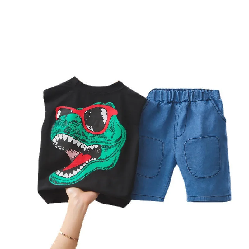 

New Summer Baby Boys Cartoon Clothes Children Girls Cotton Vest Shorts 2Pcs/sets Kids Infant Fashion Clothing Toddler Sportswear