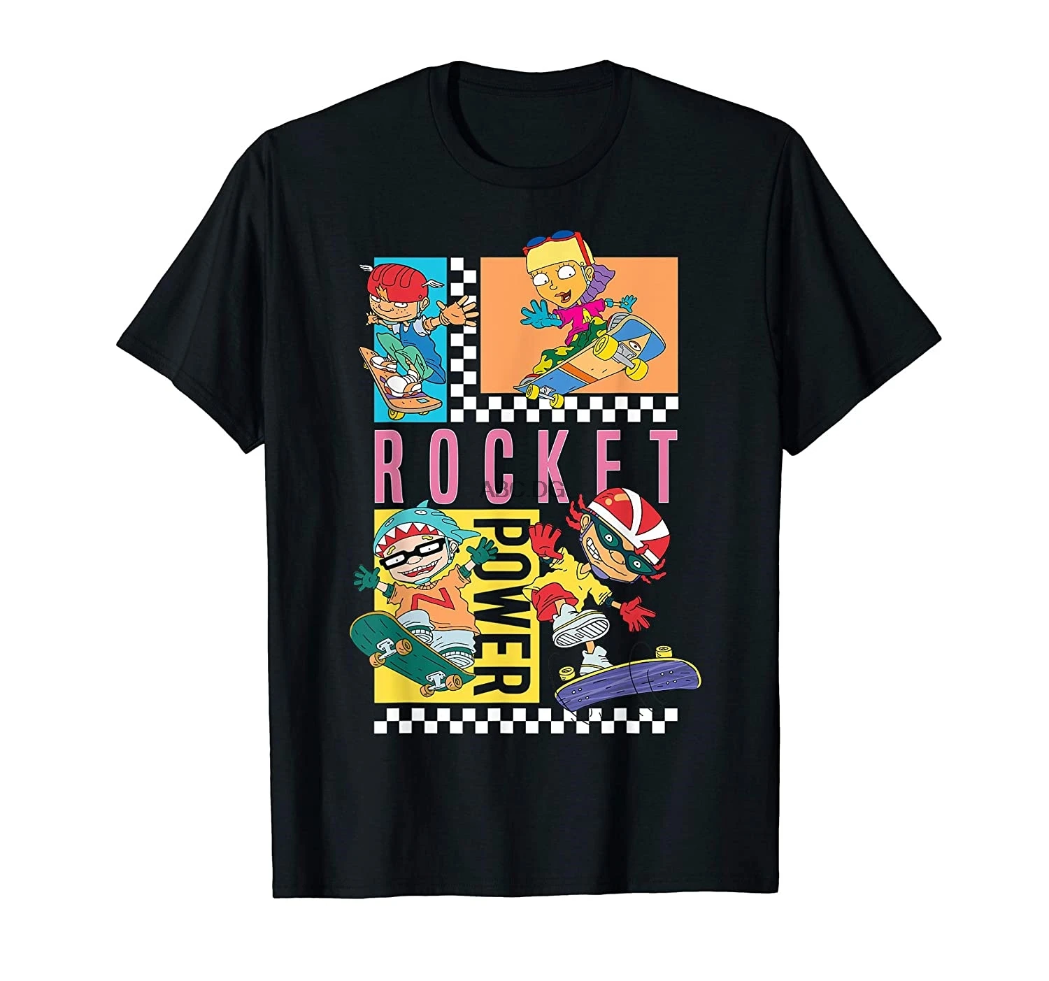 

Checkerboard Rocket Power Grid Design T-Shirt