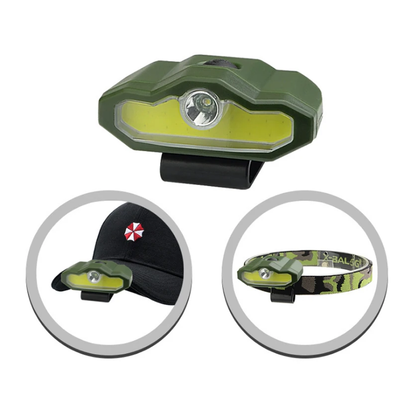 

LED Cap Clip Light COB Headlight Rechargeable Headlamp Flashlight Outdoor Hiking Camping Cycling Fishing Head Lamp Lantern