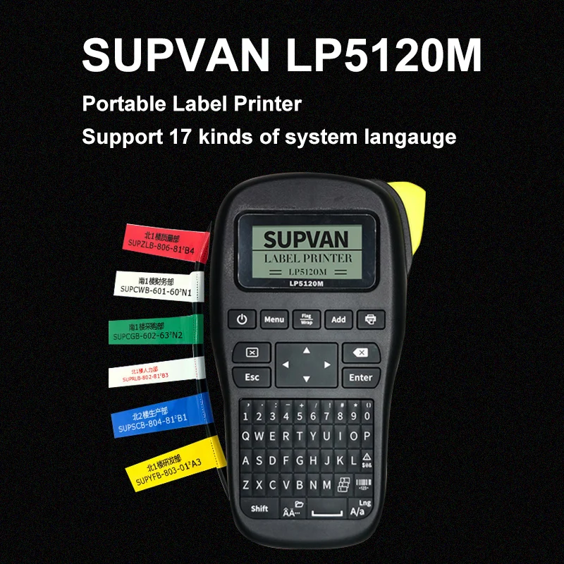 Hot Supvan stampante per etichette portatile senza fili portatile LP5120 etichette in fibra industriale stampante stampante nastri per etichette originali