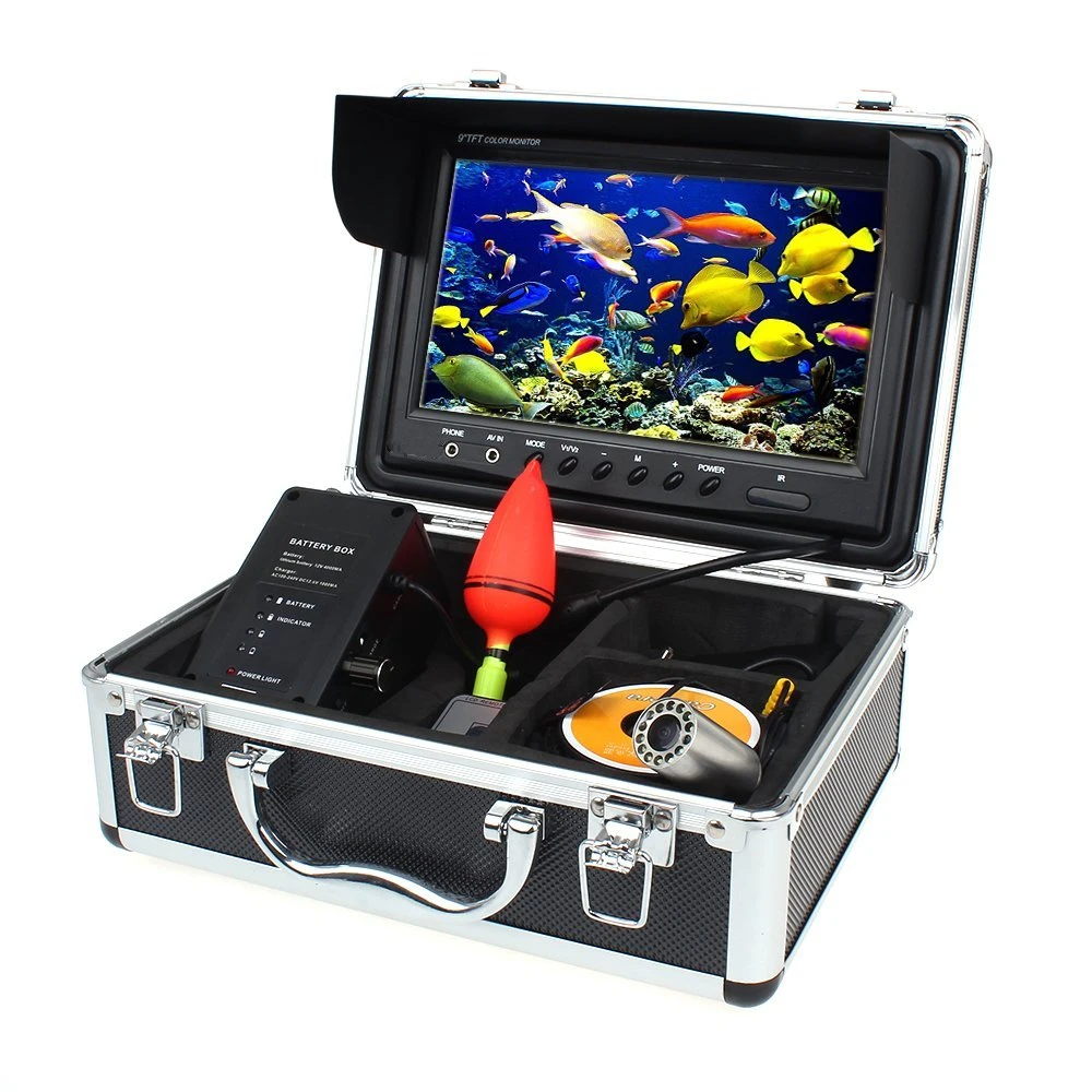 

1000TVL HD Waterproof 9" Monitor Underwater Fishing Video Camera Kit System With 12Pcs White LED Lights