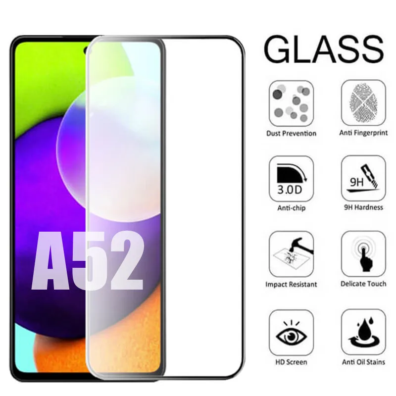 

3pcs 9D Smart Phone Screen Protector For Samsung a52 5g GalaxyA52 Protective Glass on samsung A 52 5G Full Cover Tempered Glass