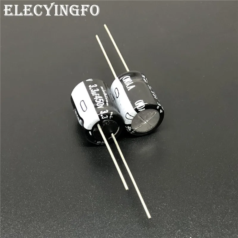 

10 шт./100 шт. 3,3 мкФ 450V NICHICON VY серии 10x12,5mm широкий Температура диапазон 450V3.3uF Алюминий электролитический конденсатор с алюминиевой крышкой