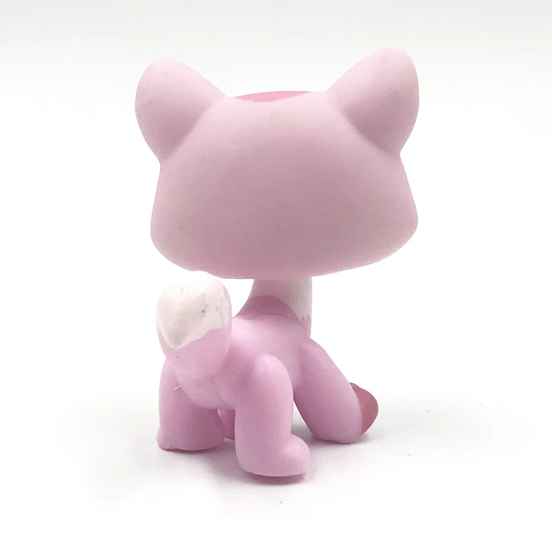 Милые игрушки LPS pet shop редкая стоячая маленькая короткая шерстяная кошка розовое