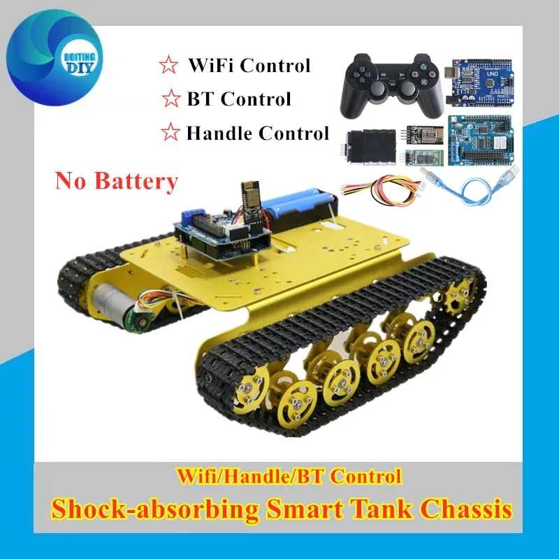 TS100 Wi-Fi/ручка/Bluetooth радиоуправляемый робот танк шасси автомобиля Комплект для Arduino
