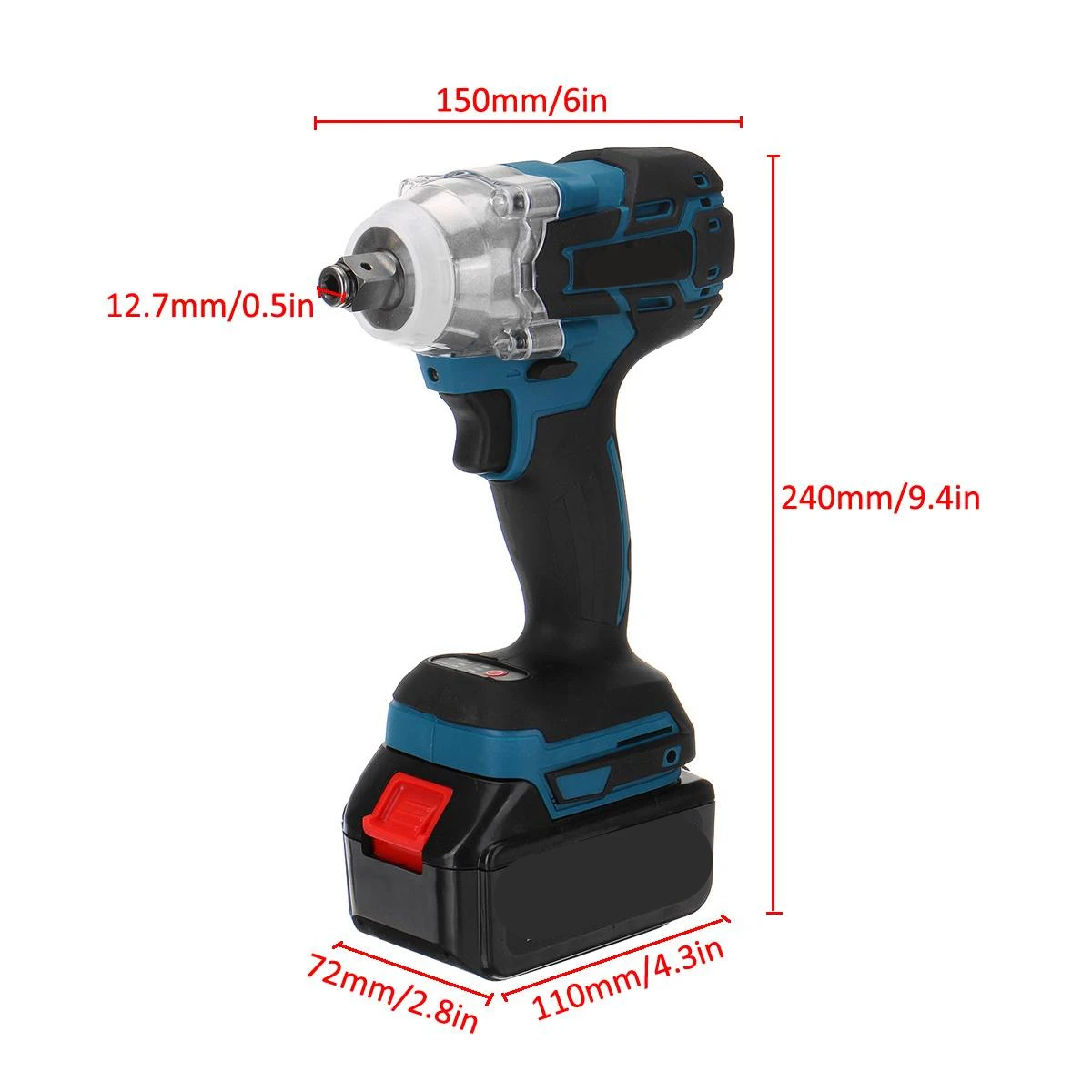 

18V Batterry Electric Impact Wrench 388vf 520N.M Brushless Cordless 1/2 inch Power Tools 2X15000Amh Li Battery Adapt to Makita