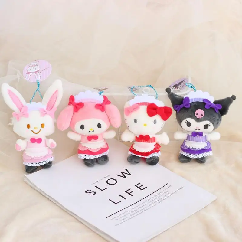 

Плюшевая игрушка My Melody Kuromi Kitty Kawaii 10 см Аниме Кукла шеф-повара серия плюшевая подвеска на рюкзак плюшевый брелок