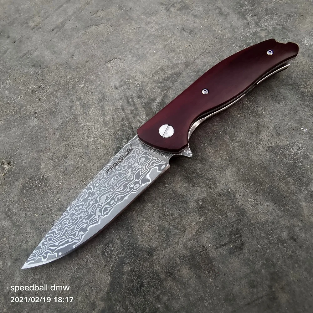 Складной нож JohnnyJamie из дамасской стали тактический резец для кемпинга выживания