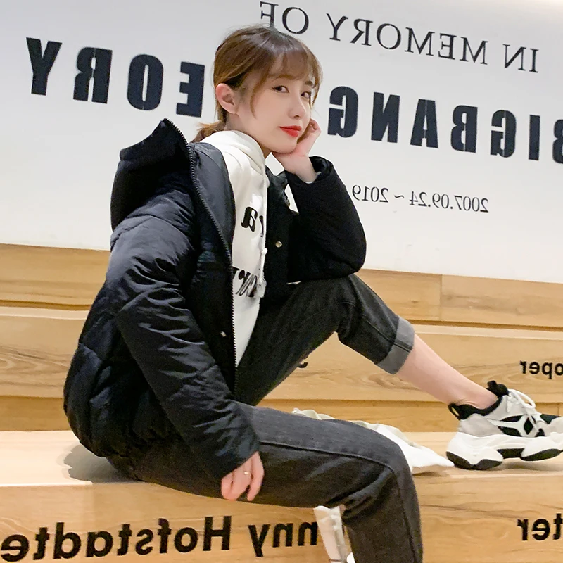 ALMUERK новая зимняя куртка женская парка с капюшоном хлопковое повседневное пальто