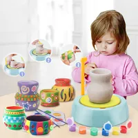DIY Portable Mini Handmake Electric Ceramic Pottery Machine Pottery Wheels Kids Arts Craft Children's Educational Gift Toys