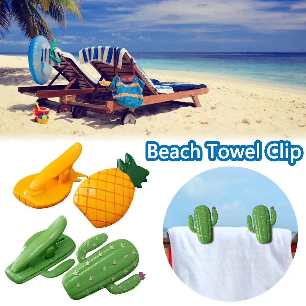 

Beach Towel Clip Pineapple Cactus Shaped Beach Quilt Clips Plastic Clothes Strong Clip for Travel