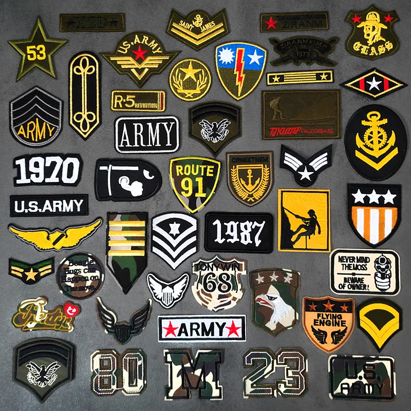 

ARMY 1970 1973 DIY Iron On Patches Embroidery Applique Clothes Sewing Supplies Decorative Badges Land Force Navy 80 23
