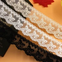 black off white apricot butterfly lace trim decorative embroidery flower 3 5cm wide diy sewing accessories