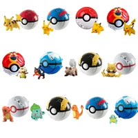 12 styles pokemon elf ball anime figure pikachu charmander litten rockruff pokeball pocket monster variant toy action model gift