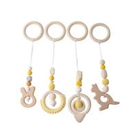 baby play gym frame wooden beech activity gym frame stroller hanging pendants toys teether ring nursing rattle room decor toys