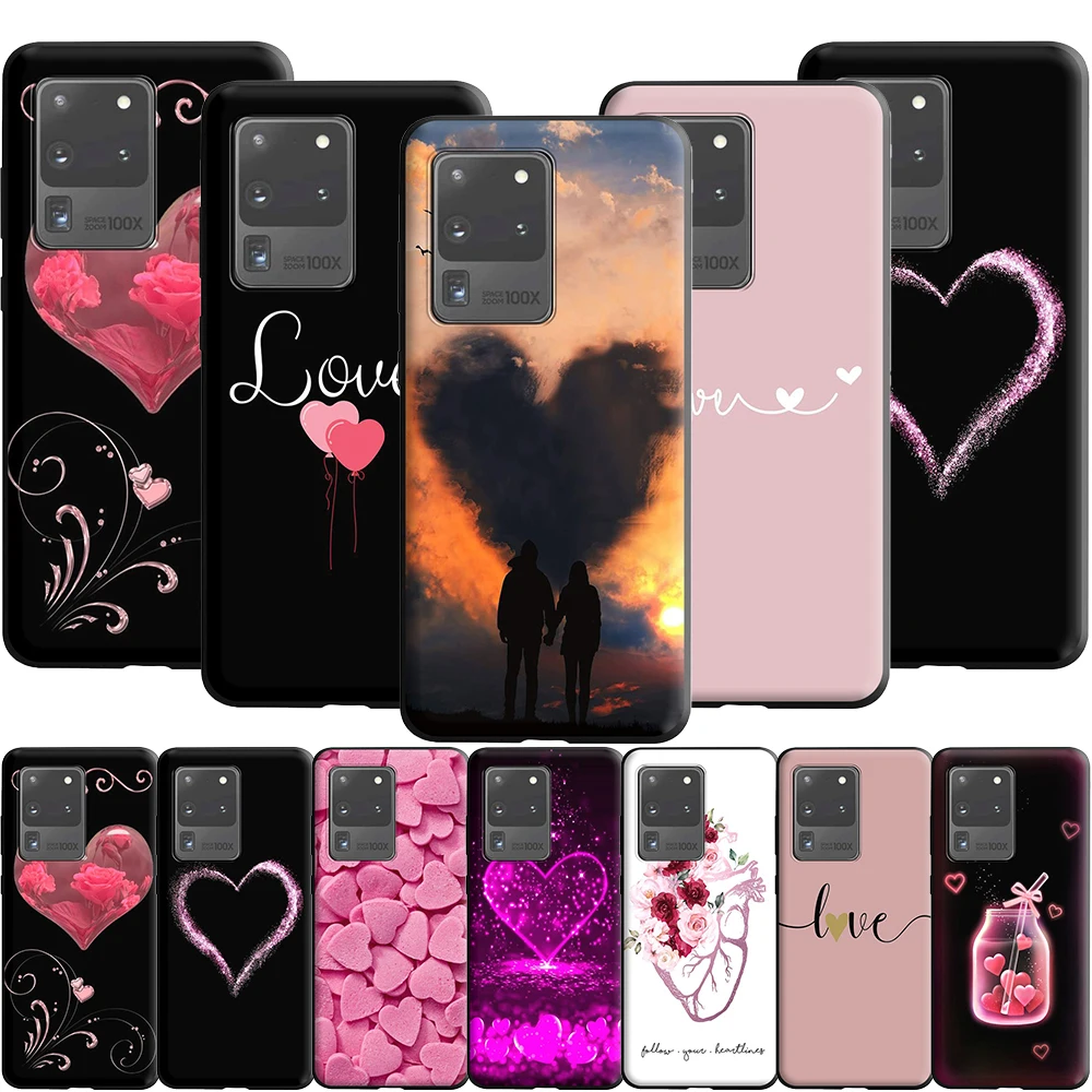 Розовый чехол Love в форме сердца для Samsung Galaxy A10 A20E A30 A50 A51 A71 A21S A31 A32 A22 A82 A03S S21 FE |