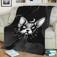 black metal cat flannel throw blanket 3d printed keep warm sofa child blanket home decor textiles dream family gift