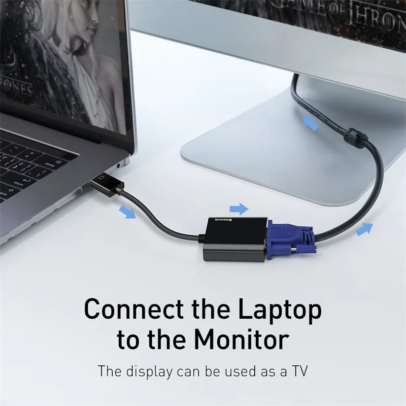 Baseus HDMI to VGA Adapter 1080P Male Female splitter for PC monitor Laptop HDTV vga | Компьютеры и офис