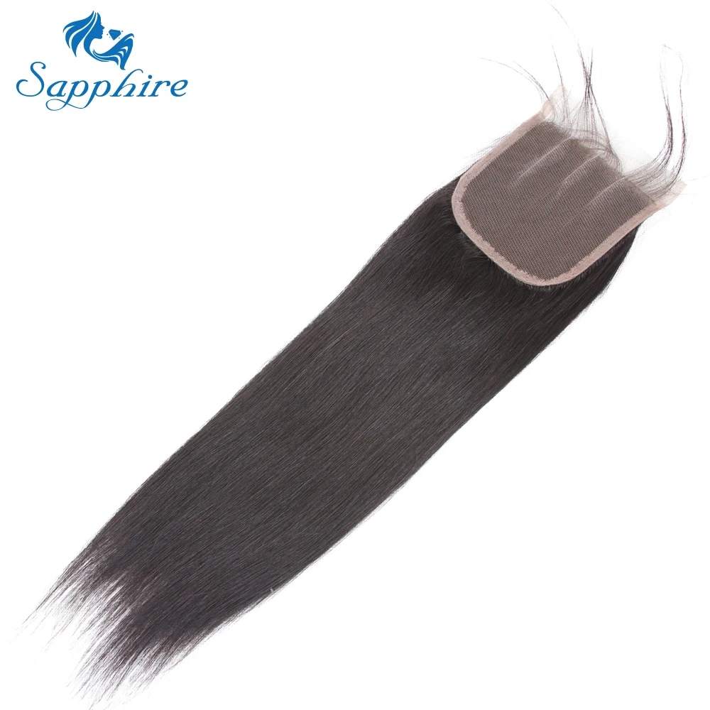 Сапфир бразильские прямые человеческие волосы Кружева Закрытие С Детские