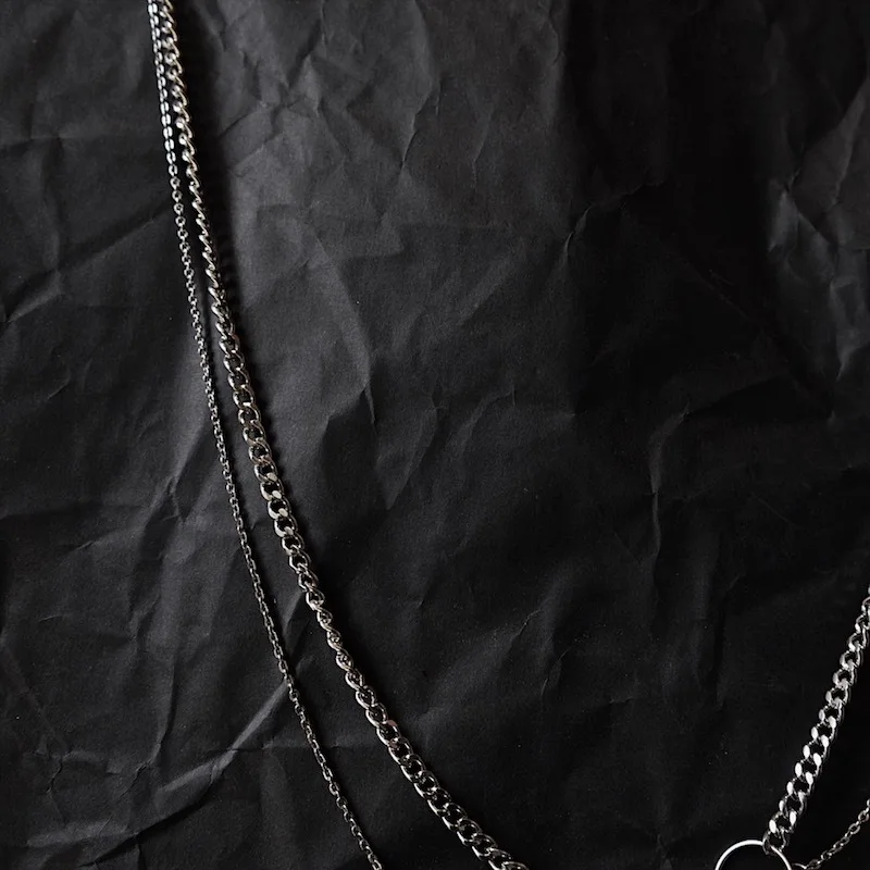 

Instagram original trendy personality pin hip hop necklace for both men and women double hip pants chain