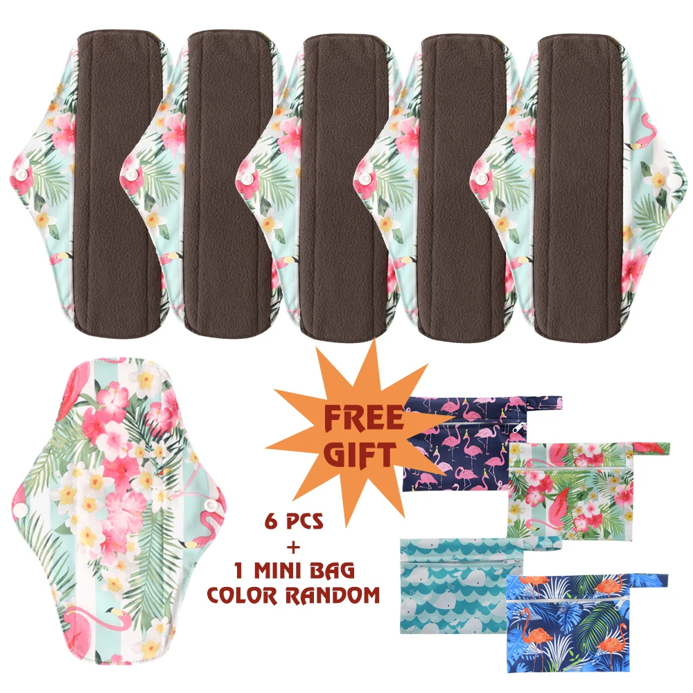 

Washable Panty Liner Menstrual Sanitary Maternity Mama Pads Bamboo Fiber Organic Reusable Overnight Cloth Pads 7pcs/set