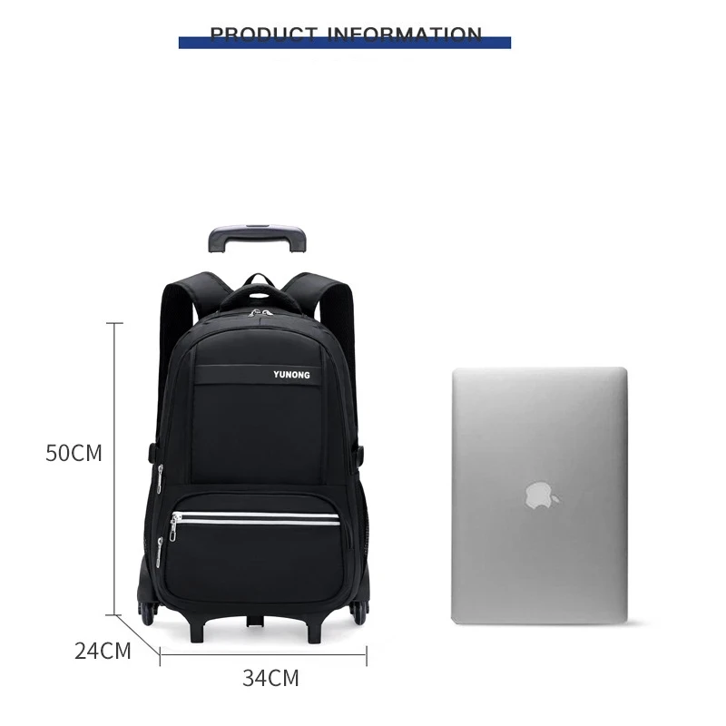 New Children's Boys Girls School Trolley Backpacks with Wheels Removable Children Elementary School Satchel Bags Travel Luggage