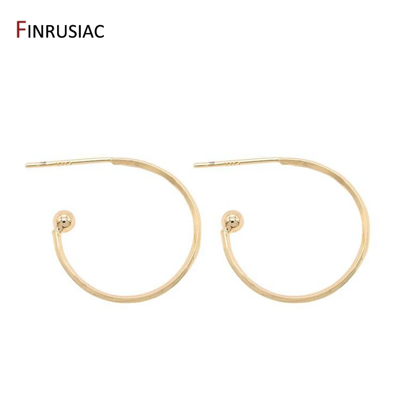 

14K Gold Plated 20mm Hoop Earrings Hook Brass Pearl Drop Earring Findings For DIY Jewelry Making Accessories Wholesale