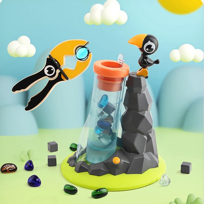 

Ворона питьевая вода бусина с зажимом игра Обучающие игрушки детские цветные познавательные клипсы маленькая игрушки из камня наклонная и...