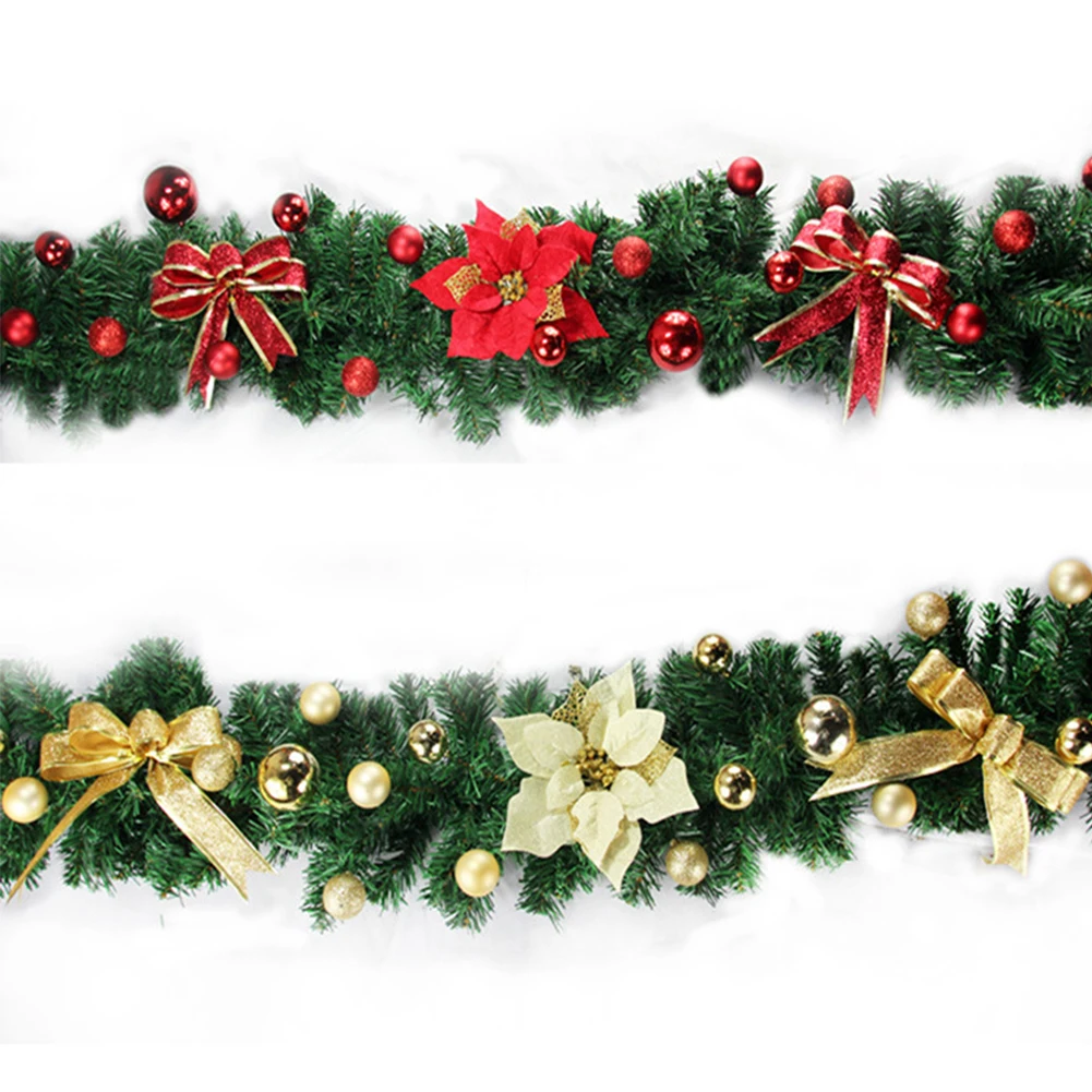 

2.7M Thicken Christmas Garland Simulation Pine Tree Rattan Xmas Wreath Door Hanging Ornaments Christmas Decoration Party Favor