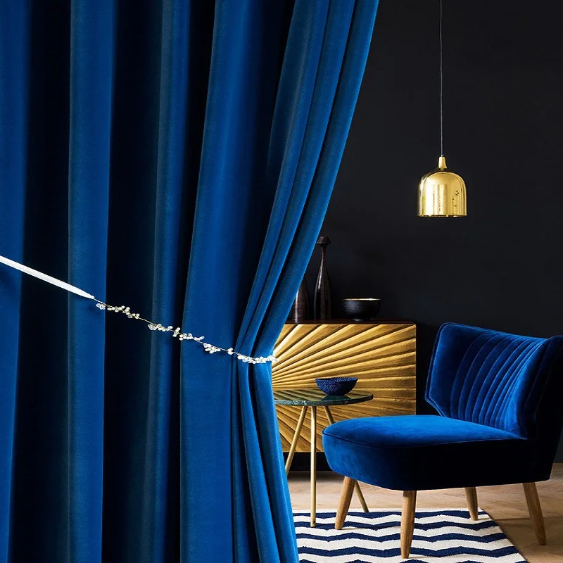 Скандинавские занавески с высокой затенением шерстяные бархатные шторы для