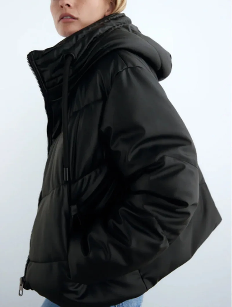 

Thick Parka Women Harajuku Korean Autumn Winter Reflective Zipper Spray-bonded Wadding Coat Solid Jacket Abrigos Mujer Invierno