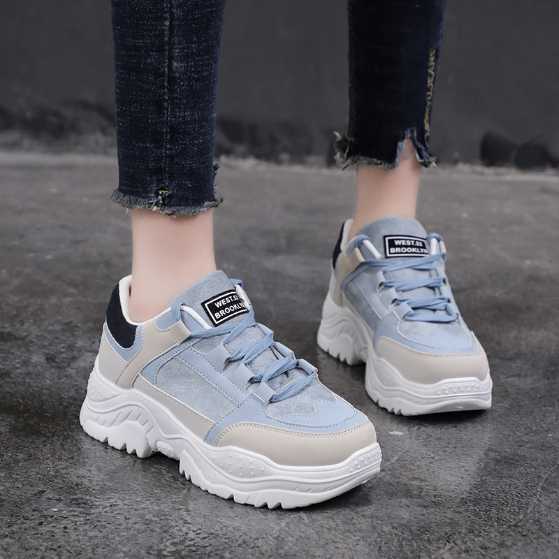 Женские кроссовки для бега Baideng увеличивающие рост дышащие светильник шнуровке |