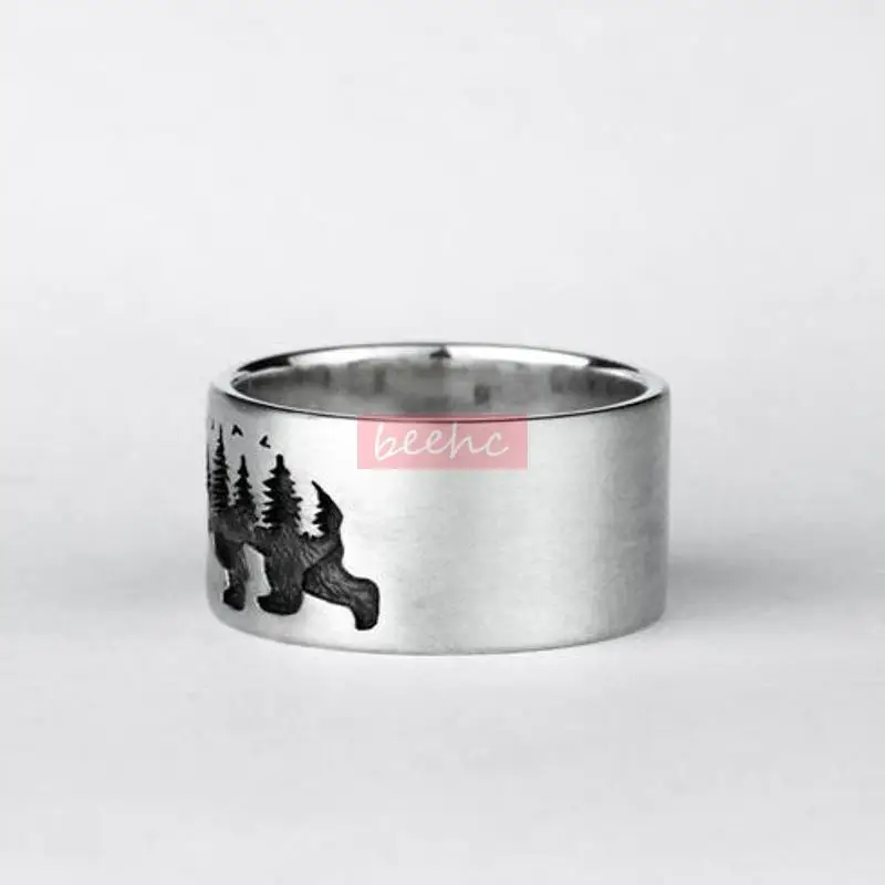 Винтажные широкие простые украшения в стиле панк виде медведя и леса роскошные